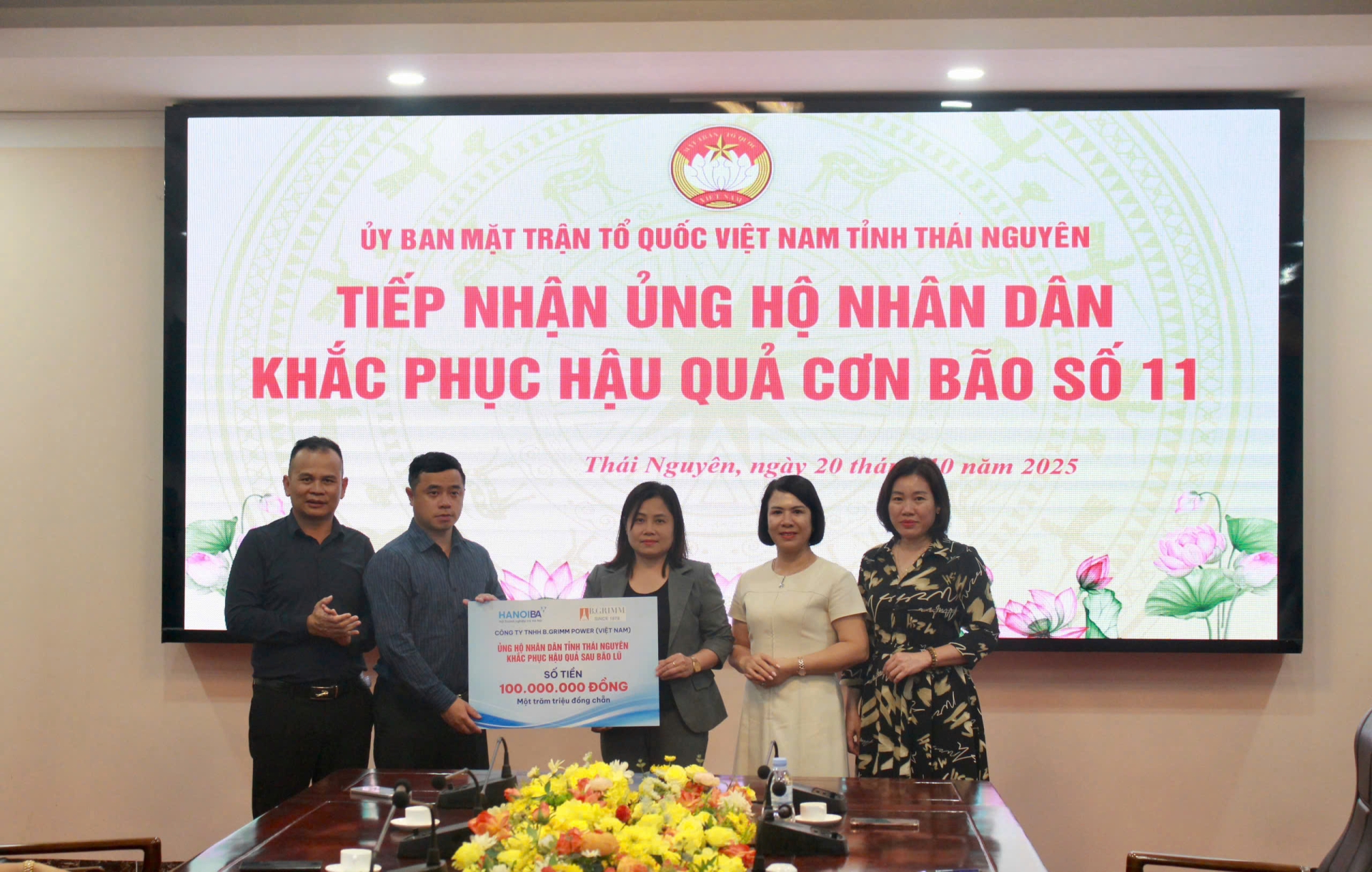 HANOIBA TRAO HỖ TRỢ ĐỒNG BÀO TỈNH THÁI NGUYÊN KHẮC PHỤC HẬU QUẢ BÃO LŨ 2025