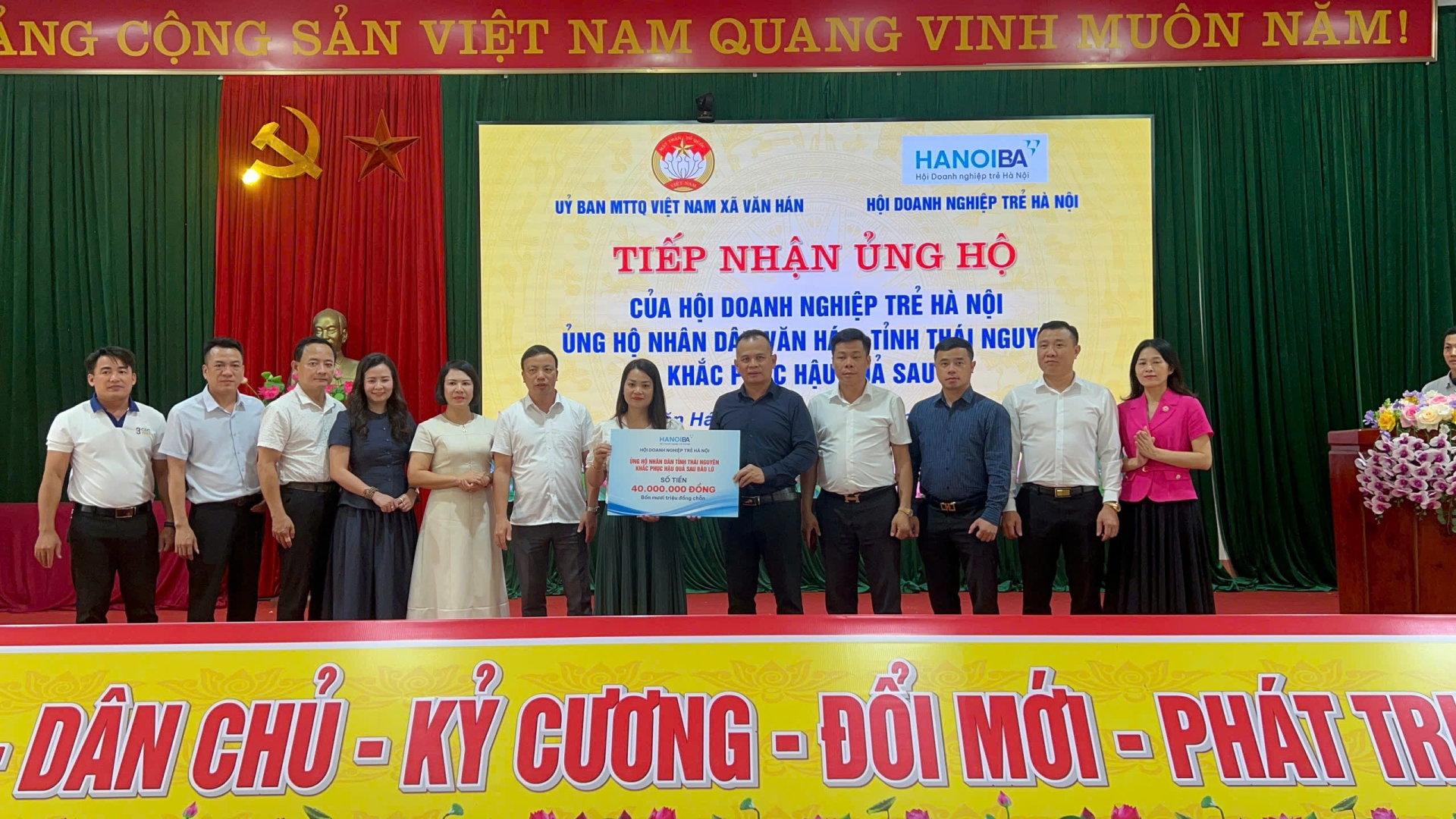 HANOIBA TRAO HỖ TRỢ ĐỒNG BÀO TỈNH THÁI NGUYÊN KHẮC PHỤC HẬU QUẢ BÃO LŨ 2025