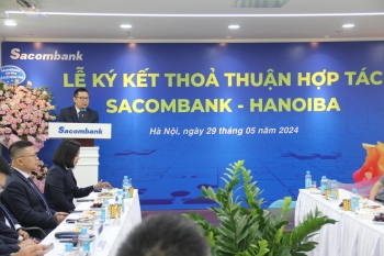 LỄ KÝ KẾT THOẢ THUẬN HỢP TÁC GIỮA HANOIBA - SACOMBANK