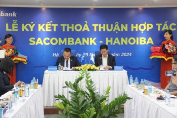 LỄ KÝ KẾT THOẢ THUẬN HỢP TÁC GIỮA HANOIBA - SACOMBANK