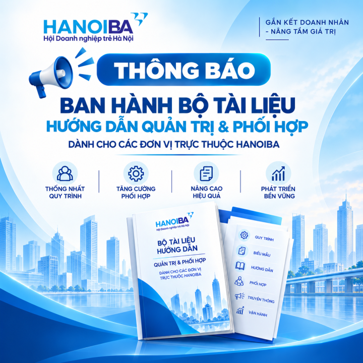 THÔNG BÁO: BAN HÀNH BỘ TÀI LIỆU HƯỚNG DẪN QUẢN TRỊ & PHỐI HỢP DÀNH CHO CÁC ĐƠN VỊ TRỰC THUỘC HANOIBA