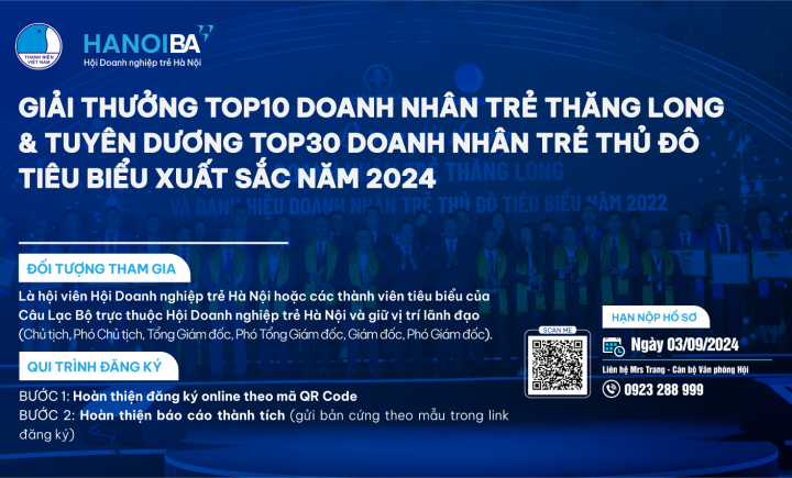 VINH DANH DOANH NHÂN TRẺ THĂNG LONG: GHI DANH NGAY HÔM NAY!