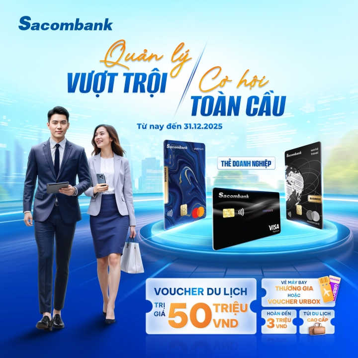 SACOMBANK ĐỒNG HÀNH CÙNG DOANH NGHIỆP DẪN ĐẦU XU THẾ THANH TOÁN KHÔNG TIỀN MẶT
