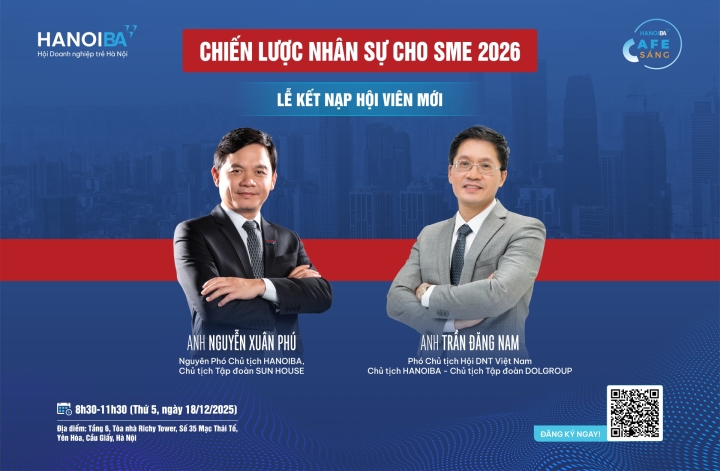 CAFE SÁNG CÙNG HANOIBA: CHIẾN LƯỢC NHÂN SỰ CHO SME 2026 VÀ LỄ KẾT NẠP HỘI VIÊN MỚI