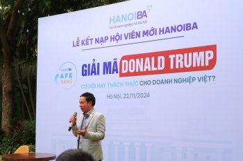 CAFE SÁNG CÙNG HANOIBA: GIẢI MÃ DONALD TRUMP - CƠ HỘI HAY THÁCH THỨC CHO DOANH NGHIỆP VIỆT - LỄ KẾT NẠP HỘI VIÊN MỚI HANOIBA