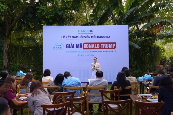 CAFE SÁNG CÙNG HANOIBA: GIẢI MÃ DONALD TRUMP - CƠ HỘI HAY THÁCH THỨC CHO DOANH NGHIỆP VIỆT - LỄ KẾT NẠP HỘI VIÊN MỚI HANOIBA