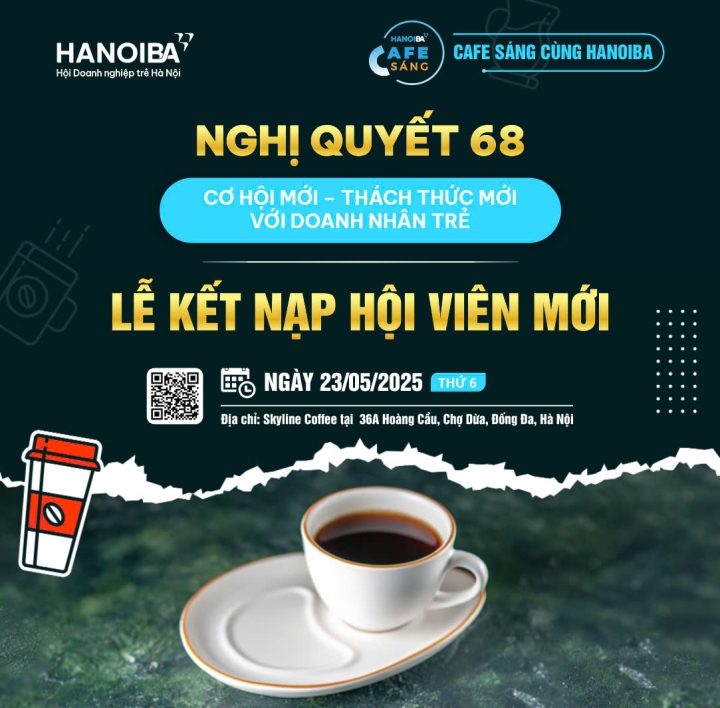 CAFE SÁNG CÙNG HANOIBA SỐ 02: NGHỊ QUYẾT 68 VỀ KINH TẾ TƯ NHÂN VÀ LỄ KẾT NẠP HỘI VIÊN MỚI