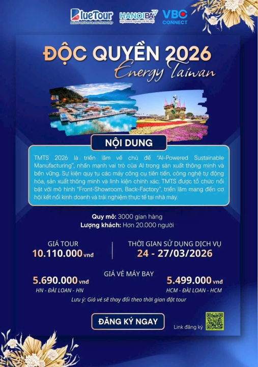HANOIBA TỔ CHỨC ĐOÀN CÔNG TÁC XÚC TIẾN THƯƠNG MẠI & HỌC HỎI QUỐC TẾ TẠI ENERGY TAIWAN 2026
